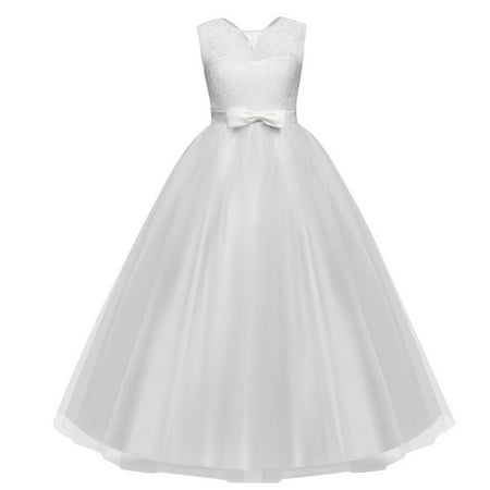 

DNDKILG Baby Toddler Girls Embroidered Sundress Tulle Tutu Sleeveless Dress Summer Dresses White 3Y-12Y 150