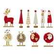 thumbnail image 3 of LHWEN Christmas Wood Reindeer Decorations Mini Ornaments Tree Decor Holiday Shelf Mantel Table Display Wool Wooden Base Festive Home Decor Gift Set Abstract Reindeer Family Indoor Seasonal Accessories, 3 of 8