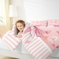 thumbnail image 4 of jejeloiu Cute Bow Tie Full Size Comforter Sets,Kawaii Princess Crown Bedding Comforter Set,Pink Bowknot Geometric Line Bedding Sets For Girl Kids,Ultra Soft Home Decor Reversible,3 Pieces, 4 of 8