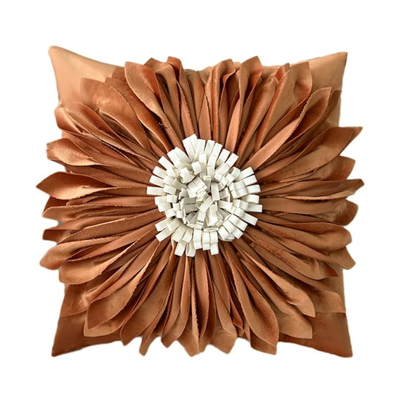 Btomtd 17.7x17.7 in Sunflower Light Sand Pillow Cover Floral Decorative Pillow Case for Office Home Hair Care Pillow Cover Cushion Cover, Orange