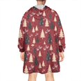 thumbnail image 2 of Wearable Oversized Blanket,Red Christmas Tree Pattern Wearable Blanket Hoodie for Adults,Cozy Hooded Blankets with Super Pockets,Super Warm Fuzzy Pullover for Women & Men, 2 of 6