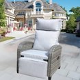 thumbnail image 2 of Adjustable Backrest Outdoor Wicker Recliner with Iron Frame - Durable All-Weather Patio Lounge Chair for Poolside, Deck & Garden Relaxation, 2 of 9