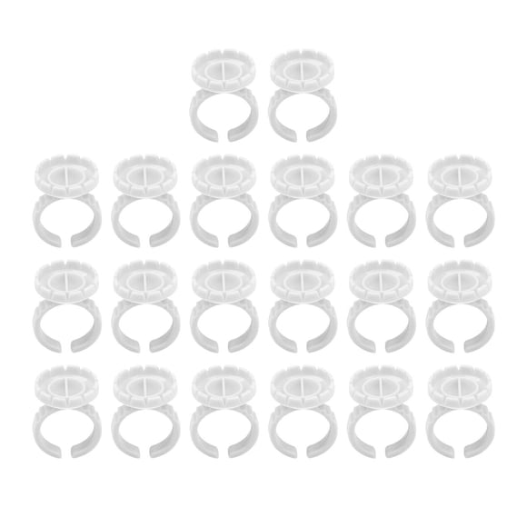 100 piezas de anillos de pegamento desechables Zulema Soporte para anillos de pegamento para pestañas blanco