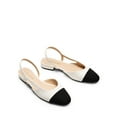 thumbnail image 5 of BURUDANI Women's Two-Tone Slingback Flats, Cap Toe Low Block Heel Dress Shoes for Work & Casual, 5 of 8