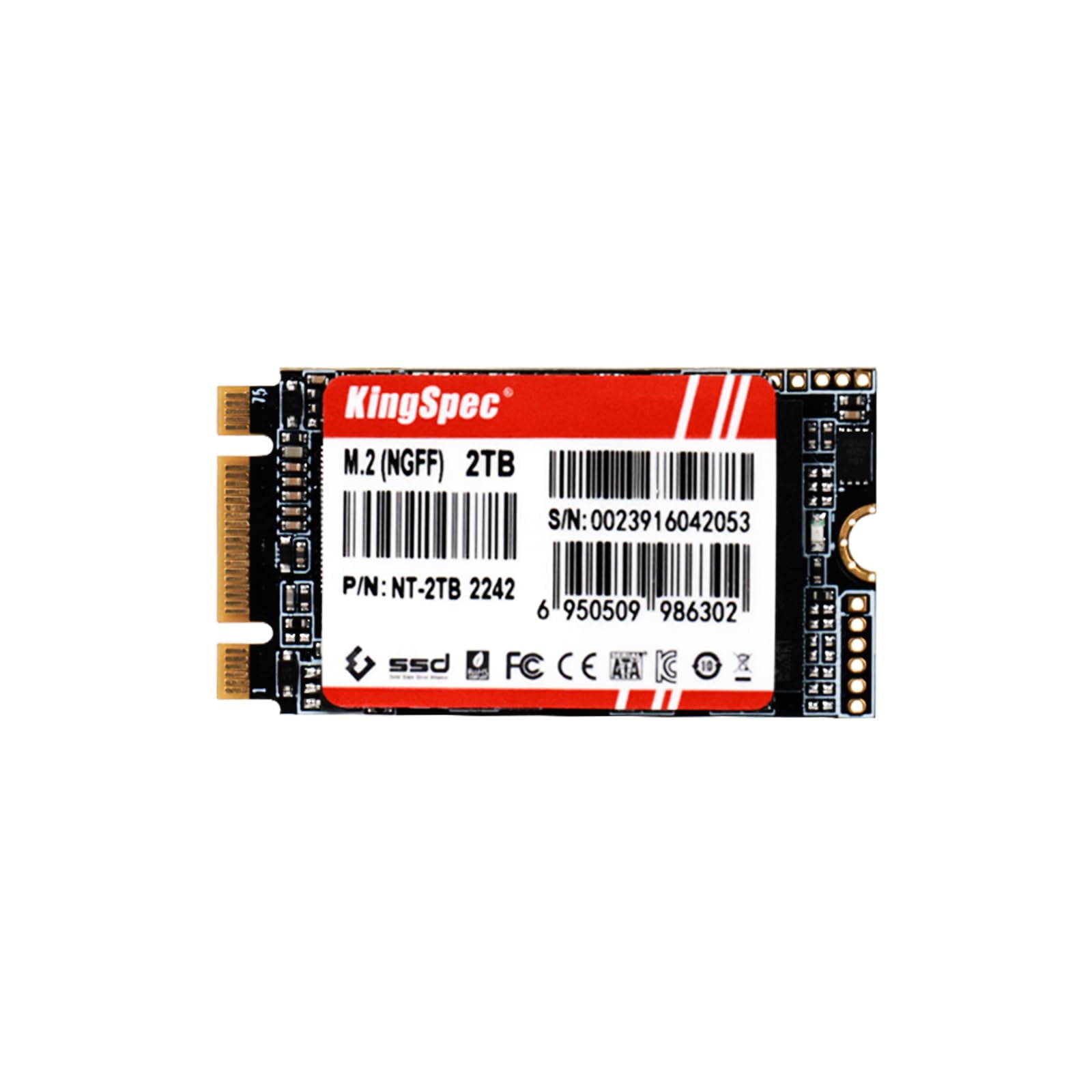 KingSpec SATA SSD, 2TB 2242 SATA III 6Gbps Internal SSD