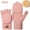 Pink, variant on Unisex Rib Knit Convertible Mitten Gloves, Snap Button Warm Accessory For Matching Couple Holiday Gifts Pink