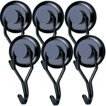 

100 LBS Magnetic Hooks Heavy Duty for Hanging BBQ Grill Tools Pot Holders Neodymium Refrigerator Magnet Hanger Hook Swivel Swing Black for Locker Kitchen Classroom Cruise Cabins