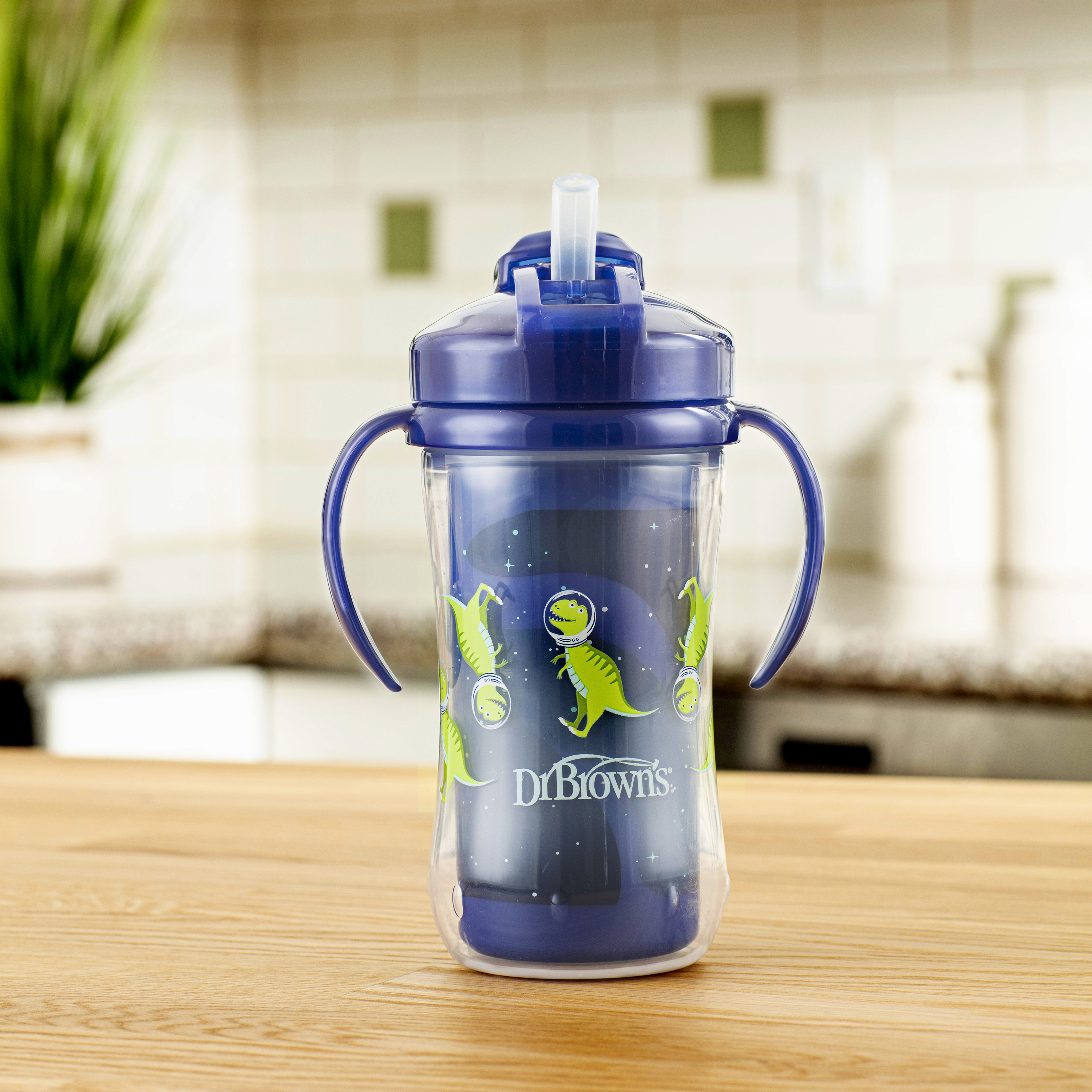 Dr. Brown's Milestones Insulated Sippy Cup with Straw, Blue, 10oz, 2-Pack photo 3