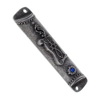 Messianic Seal Mezuzah, Silver Plated