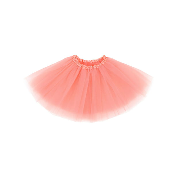 Women's Classic 3-layered Tulle Tutu Skirts Ruffle Pettiskirt,Peach ...