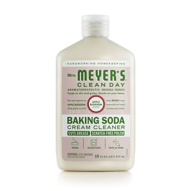 Mrs. Meyer’s Baking Soda Cream Cleaner, Cuts Grease, Scratch-Free Polish, Plant-Derived Cleaning Ingredients, Apple Blossom, 16 Fl Oz, Pack of 1