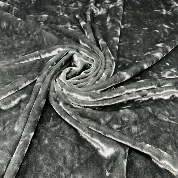 Silver Crushed Stretch Velvet Solid