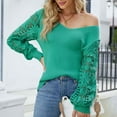 thumbnail image 2 of TIHLMK Women's Blouses Women Fashion Comfortable Solid Color Long Sleeves V-Neck Top Blouse Gifts for Women, 2 of 5