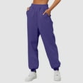 thumbnail image 4 of Women's Lined Sweatpants High Waisted Wide Leg Yoga Joggers with Pockets Casual Straight Workout Pants, 4 of 6