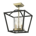 thumbnail image 4 of Golden Lighting Mercer Mini Chandelier (Convertible) in Matte Black Seeded Glass, 4 of 4