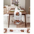 thumbnail image 3 of Fall Red Truck Table Runner 60 Inches, Thanksgiving Sunflower Turkey Maple Leaf Autumn Bed Runner Dresser Scarves Tabletop for Indoor Outdoor Parties/Ceremony/Banquet, 13" x 60", 3 of 8
