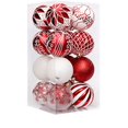 thumbnail image 1 of Bolas de Navidad decoración , Adornos para Árboles de Navidad Plástico, Regalos de Colgantes de Navidad, Bola de Decoración para Fiesta y Festival(Rojo y blanco)(1 pieza), 1 of 4