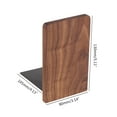 thumbnail image 3 of 2Pcs Hand Crafted Wooden Bookends with Metal Base Heavy Duty Walnut Book Stand, 3 of 13