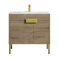 thumbnail image 5 of 36" Freestanding Bathroom Vanity with Sink - Brush Gold Hardware - Classic Oak, 5 of 9