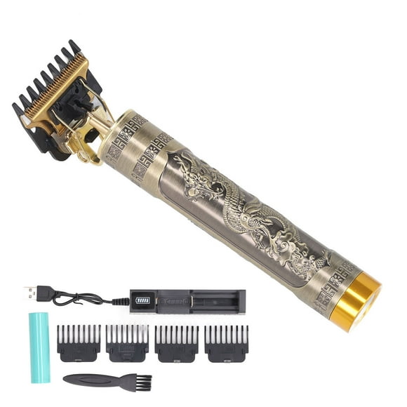 Cortadora de pelo profesional con cuchilla en T, juego de cortapelos portátil con Base de carga a juego, soporte de carga con diseño de dragón YUNYI BRAND Deportes
