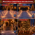 thumbnail image 6 of 12 Pack Christmas Candy Cane Pathway Solar Garden Lights, 8 Lighting Modes Perfect for Outdoor Patios, Walkways, and Holiday Celebrations, Xmas Decorations, 6 of 10