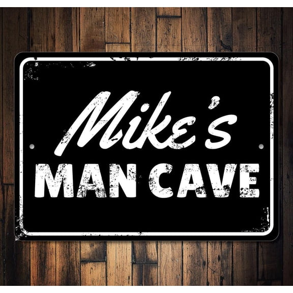 Rustic Man Cave Novelty Decor, Metal Wall Sign - 10x14 Inches