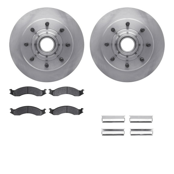 Dynamic Friction Company Front Brake Rotors with Heavy Duty Brake Pads includes Hardware 6212-99324