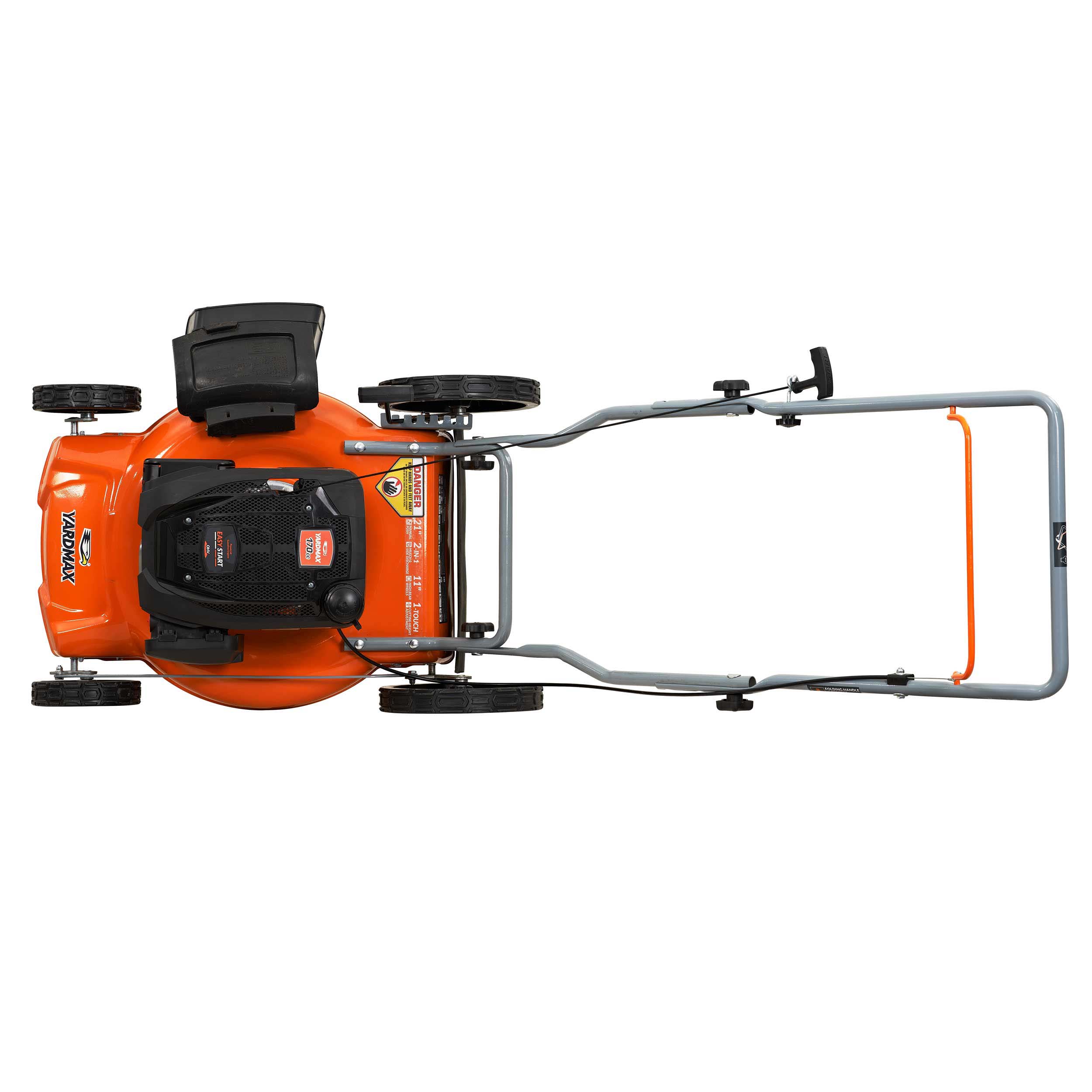 Yard Max 21 in. 170cc 2-in-1 Gas Walk Behind Push Lawn Mower with High Rear Wheels