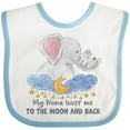 thumbnail image 3 of Inktastic My Nona Loves Me to the Moon and Back Elephant Family Boys or Girls Baby Bib, 3 of 4