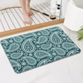 thumbnail image 4 of Teal Paisley Pattern Bathroom Rugs Mat,Non Slip Microfiber Bathroom Rug,Rubber Backing,Soft Bathroom Mats for Bathroom Floor,Tub and Shower,17x27in(43x68cm), 4 of 5