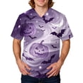 thumbnail image 2 of Domuza Halloween Themed Scrub Shirts for Men Skull Graphics Casual Short Sleeve V Neck T Shirts Fashion Comfort Funny Medical Top with 3 Pocket Black L, 2 of 6