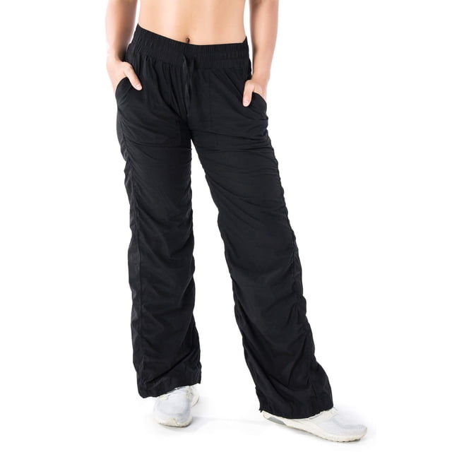 Pantalones Yogipace para mujer con protección UV, resistentes al agua, negros