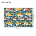 thumbnail image 2 of Toilet Rug Set Non-Slip Bathroom Rugs Soft Plush Machine Washable Contour Bath Mat Dolphin with Seaweed 24x20/24x16, 2 of 9