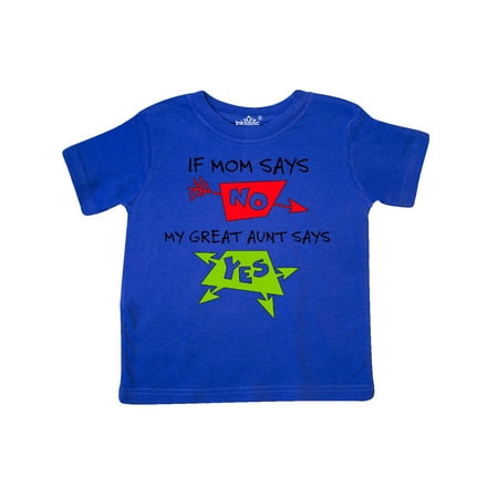 

Inktastic If Mom Says No My Great Aunt Says Yes Gift Toddler Boy or Toddler Girl T-Shirt