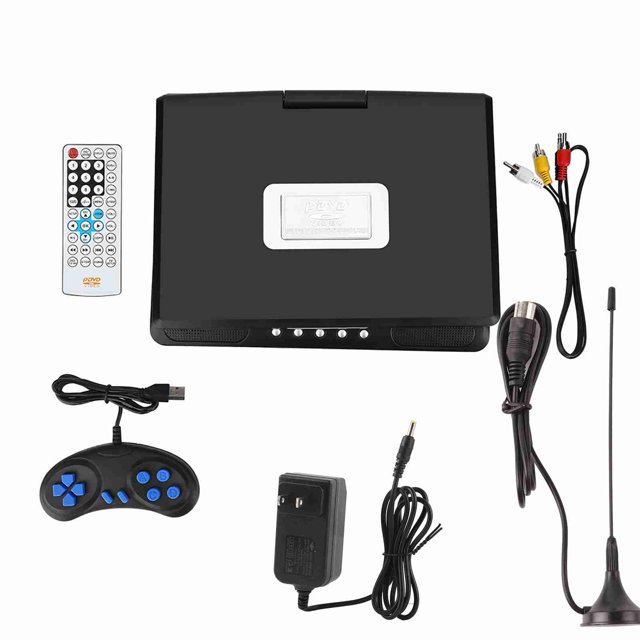Reproductor de DVD portátil Nikou con Pantalla LCD HD de 9 pulgadas, receptor de TV y radio FM