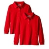 Genuine School Uniform Girls School Uniform Long Sleeve Jersey Polo 2 Pack (Little Girls & Big Girls)