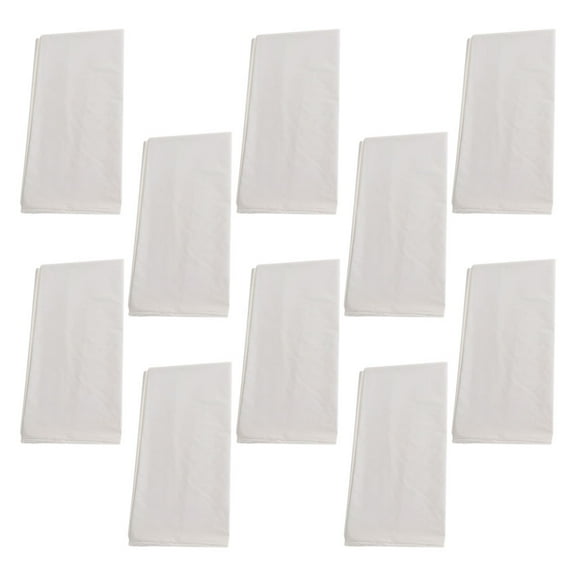 MEIBUTYUP Plastic Wedding Banquet Tablecloth, White, , Stylish, Home Use 10Pcs
