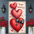 thumbnail image 6 of Red Heart Valentine's Day Banner Romantic Heart Backdrop Pink Background Gold Leaves Love Display for Valentine's Day Party Romantic Date Photo Shoot, 6 of 9