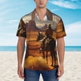 thumbnail image 4 of Lsque Western Desert Cowboy Cloud pattern Hawaiian Shirt for Men, Unisex Summer Beach Casual Short Sleeve Button Down Shirts-Large, 4 of 9