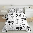 thumbnail image 2 of Manfei Girls Black Ribbon Bedding Comforter Set, Cartoon Bowknot Bow-tie Twin Comforter Sets, Princess Bow Style Reversible Bedding Set, Super Cozy Room Decor, 2-Piece, 2 of 8