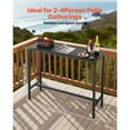 thumbnail image 2 of KFFKFF Outdoor Bar Table, 47 x 15 in Patio Table with Waterproof Surface & Durable Metal Frame, Rectangular Counter Height Dining Table for Balcony, Yard, Hot Tub, Poolside, or Indoor Use, 2 of 9