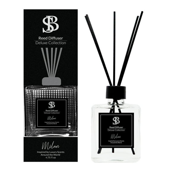 Reed Diffuser Set Deluxe Collection Milan - Inspired by Dream On Fragrance - 4.75oz - 5 Reed Sticks