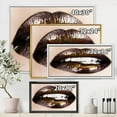 thumbnail image 4 of Designart Black Gold Lips Biting FLOAT FRAME WALL ART, 4 of 4
