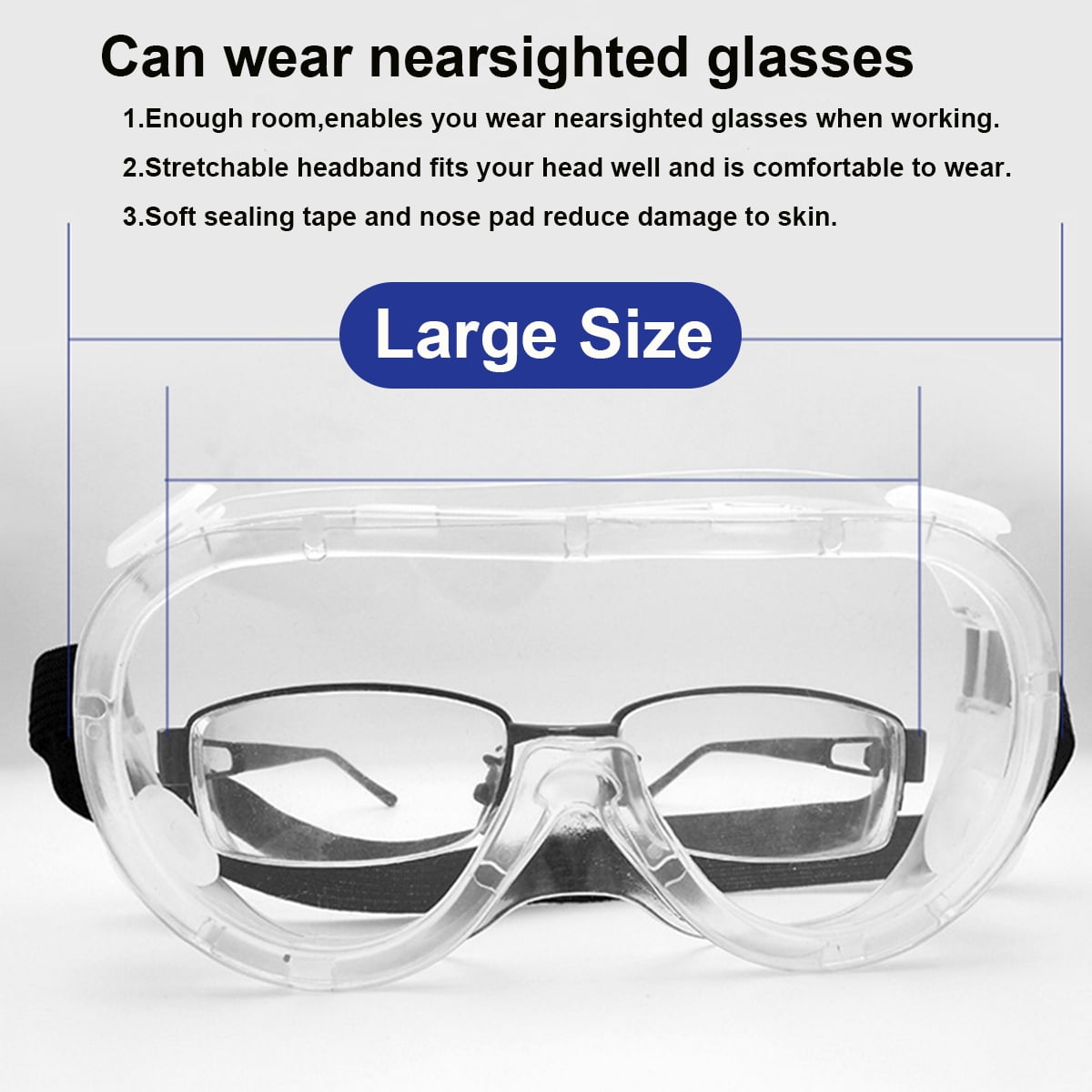 1Pcs Medical Goggles Glasses Transparent DustProof Glasses Working