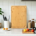thumbnail image 5 of Empune XL Extra Large Bamboo Cutting Board, 17.6" Wooden Chopping Board for Kitchen with Juice Groove and Built-in Handles, 5 of 7