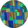 thumbnail image 1 of Ahgly Company Machine Washable Indoor Square Transitional Medium Sea Green Area Rugs, 3' Square, 1 of 7