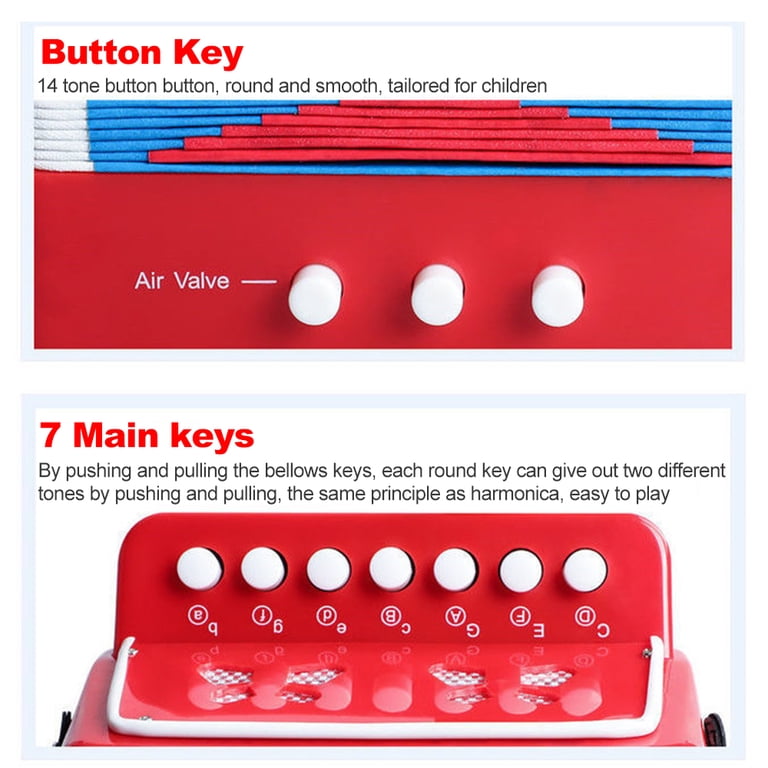 Dcenta Kids Accordion Toy, 10-Key Musical Instrument photo 5