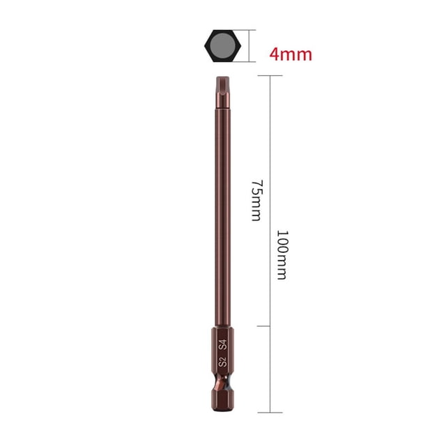 100Mm H1.5-H6 Alloy Steel Magnetic Hex Head Screwdriver Bits Screw Driver Tools