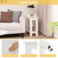 thumbnail image 4 of Topbuy 2pcs Wood End Table 2-tier Rectangular Side Table Home Accent Table w/ Storage Shelf Small Night Stands Sofa Side Coffee Table White, 4 of 8