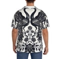 thumbnail image 3 of Fotbe Artistic Black White Peacocks Camisa Estampada de Manga Corta para Hombre, Casual de Verano, Estilo Playero, Sin Arrugas-3X-Large, 3 of 5